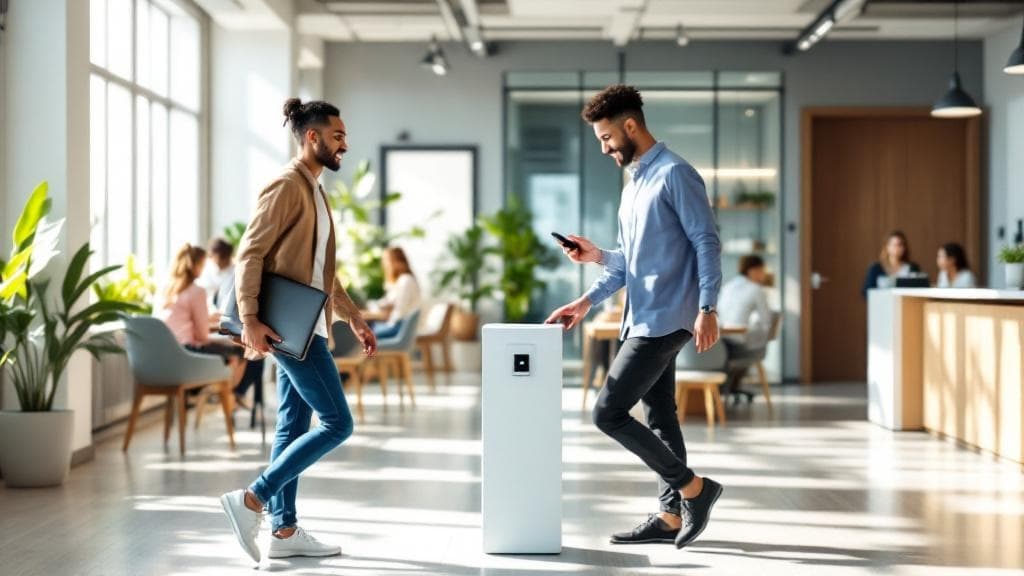 Collaborative workspace with meeting rooms and open desks